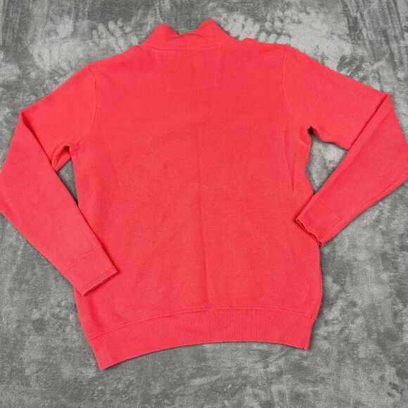 Southern Tide Size M Mens Waffle Knit 1/4 Zip Pullover Peach Sweater - Picture 3 of 9